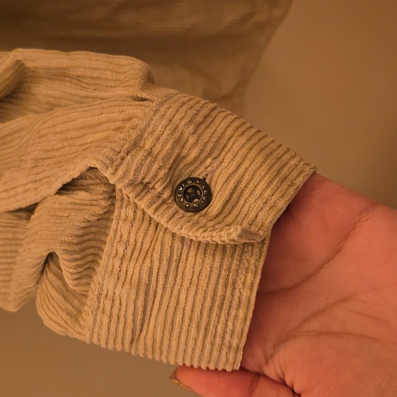 Y2K 90s Mens Levis Zip Up Corduroy Shirt - Picture 11 of 14